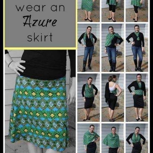 Lularoe Azure Flowy A-line Skirt in Classic Golden Floral Print Size Large - Picture 4 of 5